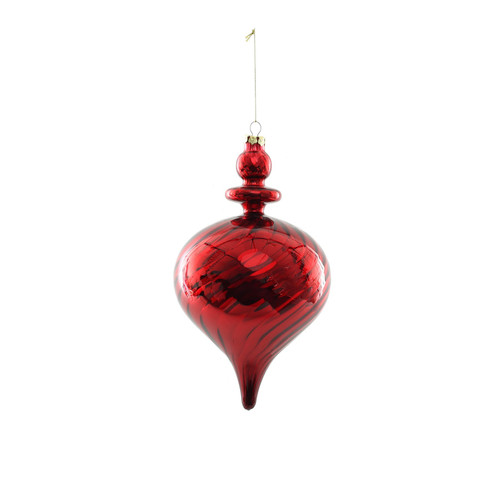 Red Swirl Pattern Glass Hanging Decoration (25cm) Red Swirl Pattern Glass Hanging Decoration (25cm)