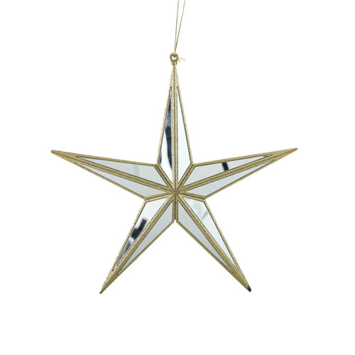 Mirror Star Hanging  Decoration - Gold (27cm) Mirror Star Hanging  Decoration - Gold (27cm)