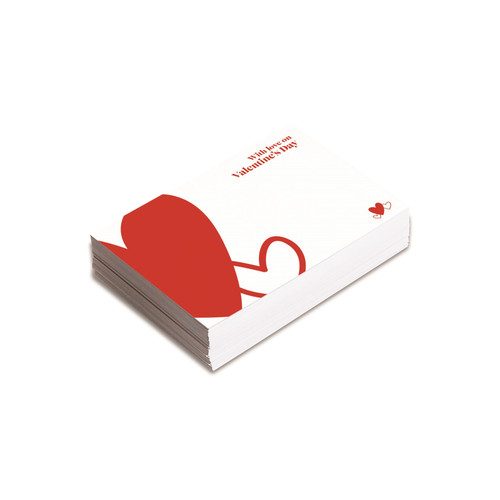 Pack of 25 Small With Love on Valentines Day Cards with Red Hearts Pack of 25 Small With Love on Valentines Day Cards with Red Hearts