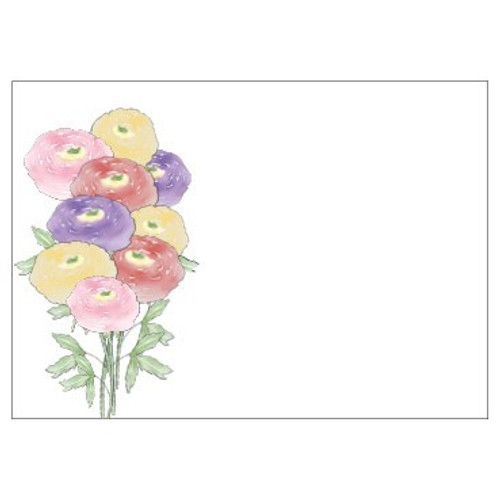 Pack of 6 Large Multi Colour Rannunculus Cards 