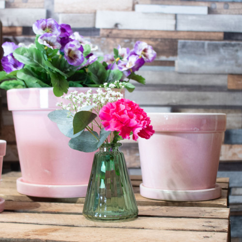 Green Pyramid Glass Bottle Vase (10cm) Green Pyramid Glass Bottle Vase (10cm)