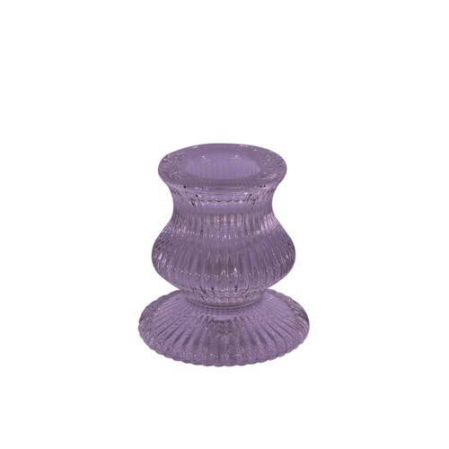Lilac Eliza Glass Taper Candle Holder (6cm) Lilac Eliza Glass Taper Candle Holder (6cm)