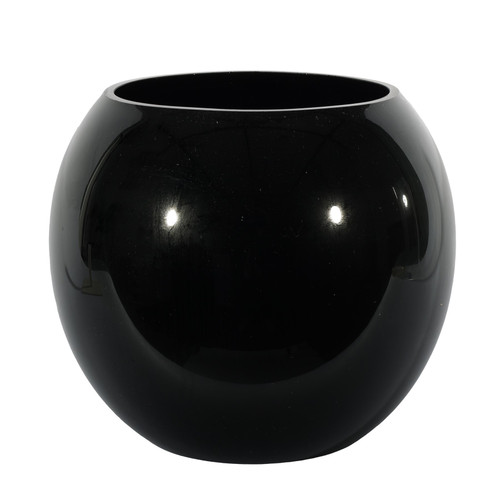 Black Gloss Bubble Ball Glass Vase (21cm) Black Gloss Bubble Ball Glass Vase (21cm)