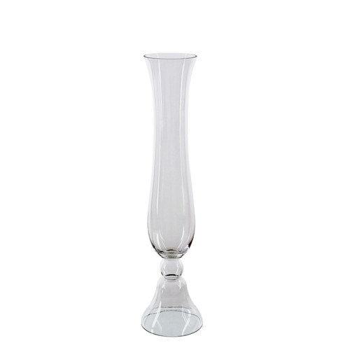 Clear Fluted Bell Shaped Base Glass Vase (77cm)