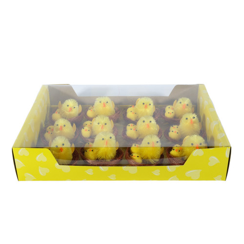 Pack of 12 Chicks in Nest in Display Box (6.5cm) Pack of 12 Chicks in Nest in Display Box (6.5cm)