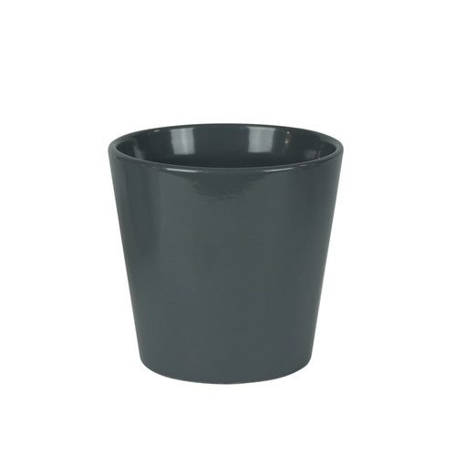 Hortus Vienna Glossy Grey Ceramic Pot (15cm)
