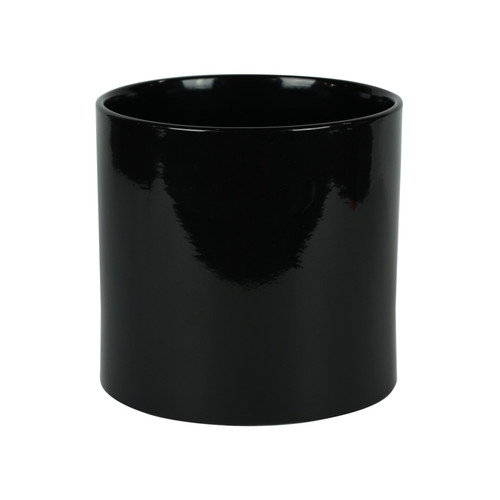 Hortus Sofia Glossy Black Ceramic Pot (17cm)