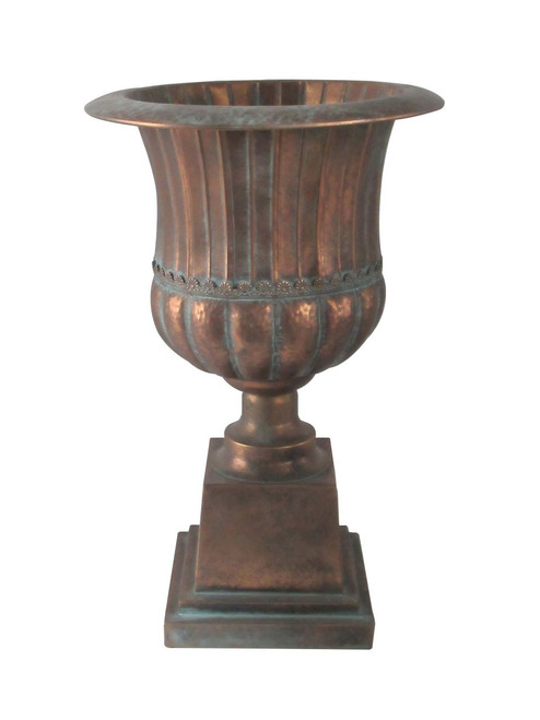 Large Antique Bronze Creation Urn on Stem (57cm) Large Antique Bronze Creation Urn on Stem (57cm)