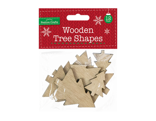 Wooden Tree Shapes (12 Pack)
