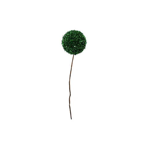Green Glitter Tinsel Ball Pick (20cm) Green Glitter Tinsel Ball Pick (20cm)