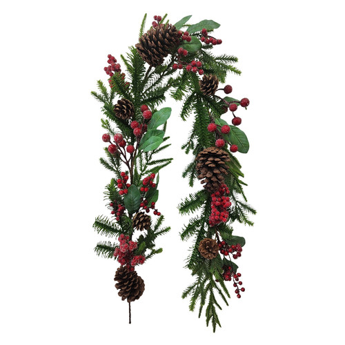 Red & Green Christmas Garland (150cm)
