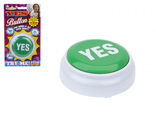 Novelty Yes Button On Blister Card Novelty Yes Button On Blister Card