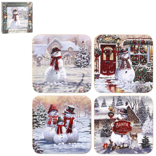 Snowman Coasters Set 4 (Assorted)