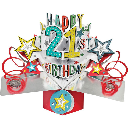 3D Pop Up Card by Second Nature - Happy 21st Birthday
