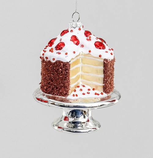 Cake on Glass Stand Hanging Decoration (12cm)