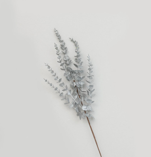 Silver Glitter Eucalyptus Spray (76cm)