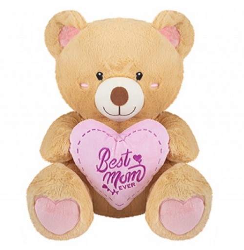 Sitting Bernie Bear with Mum Heart (43cm)