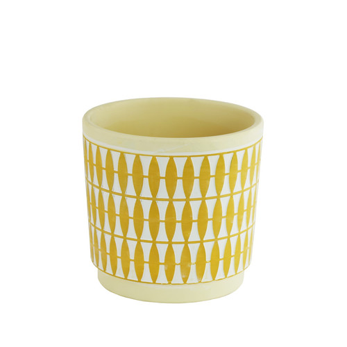 Yellow & White Diamond Pot