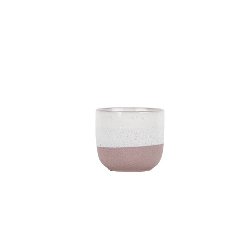 Hortus Pink & White Bordeaux Stoneware Pot (11cm H x 12.5cm Dia)