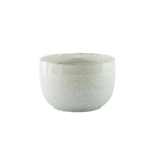 Hortus White Bordeaux Stoneware Pot (14cm H x 21cm Dia)