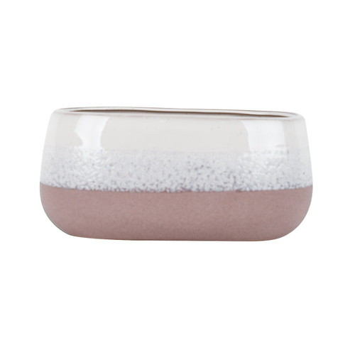 Hortus Pink & White Bordeaux Stoneware Pot (13cm H x 26cm Dia)