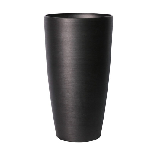 Dark Grey Metallic Look Tall Planter (42cm)