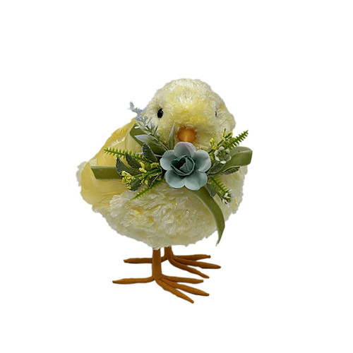 Chick with Blue Flower & Bow