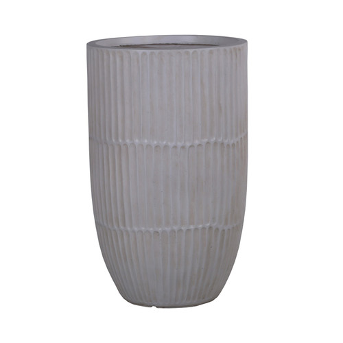 Set of 3 Hortus Outdoor Light Grey Tall Banded Planters