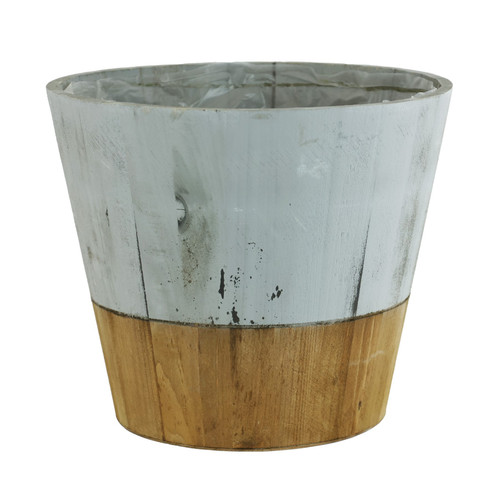 Wooden Planter - Grey/Natural