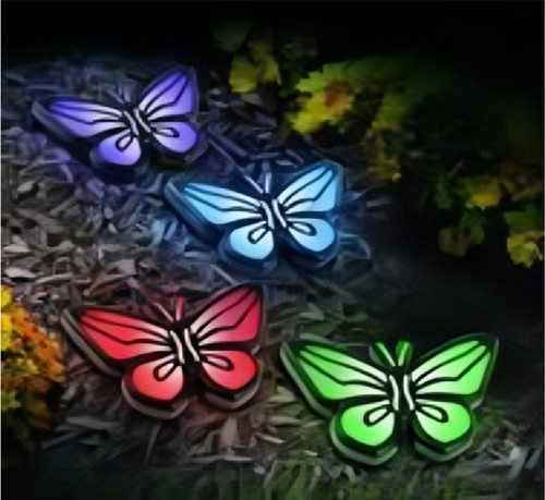 Multicoloured Butterflies LED Solar Lights