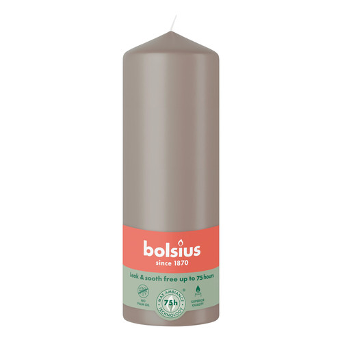 Bolsius Light Taupe Essentials Pillar Candle (200mm)
