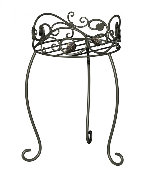 Black Scroll & Ivy Metal Plant Stand (42cm H)