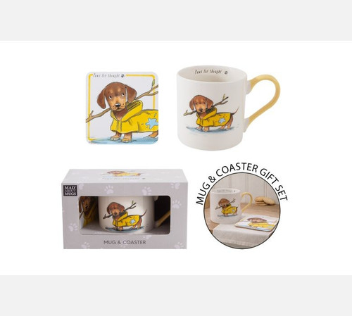 Dachshund Dog Mug & Coaster Gift Set
