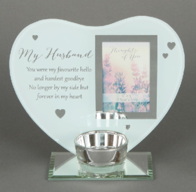 Clear Husband Remembrance Tea Light Holder