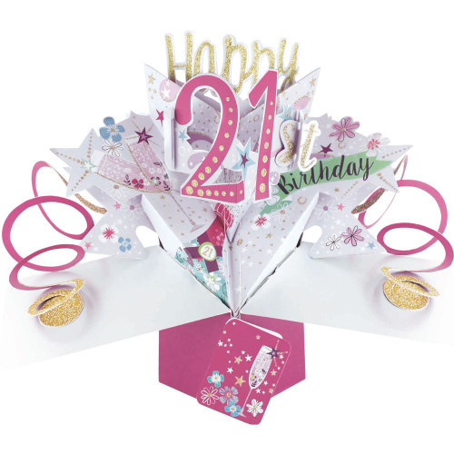 3D Pop Up Card by Second Nature - Happy 21st Birthday Card