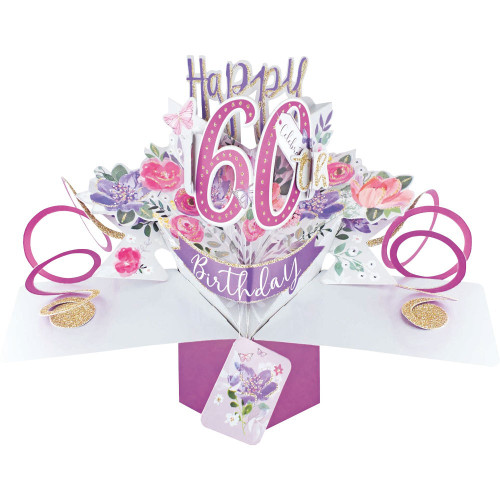 3D Pop Up Card by Second Nature - Happy 60th Birthday Card
