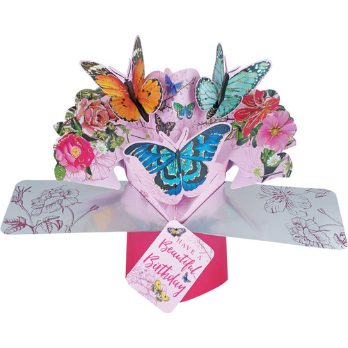 3D Pop Up Card by Second Nature - Beautiful Birthday Butterflies
