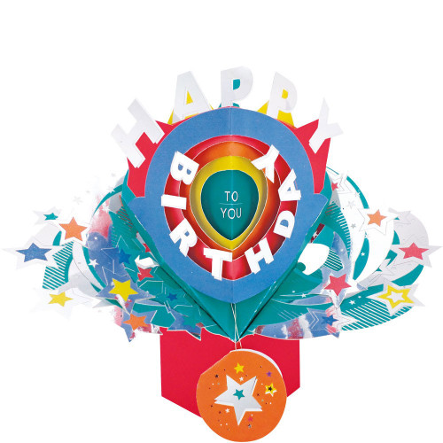 3D Pop Up Card by Second Nature - Bright Happy Birthday