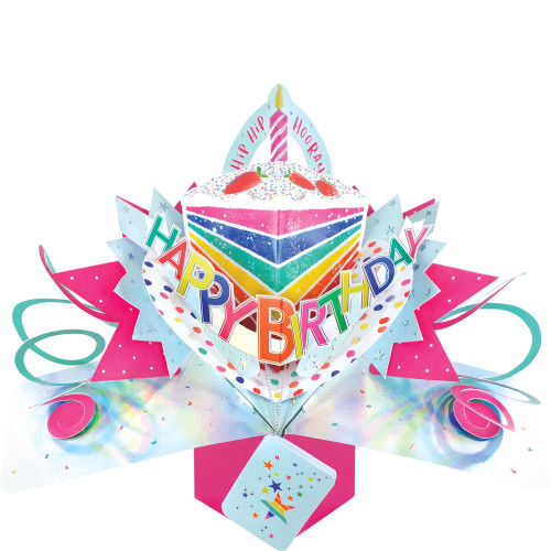 3D Pop Up Card by Second Nature - Rainbow Birthday Cake