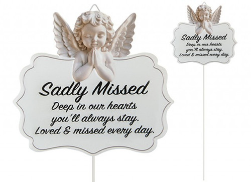 Memorial Cherub Praying - Sadly Missed                   