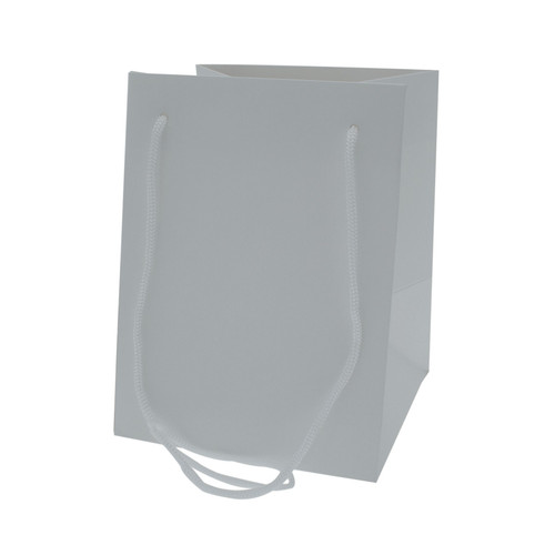 Pearlised Grey Hand Tie Bag (19cm x 25cm)