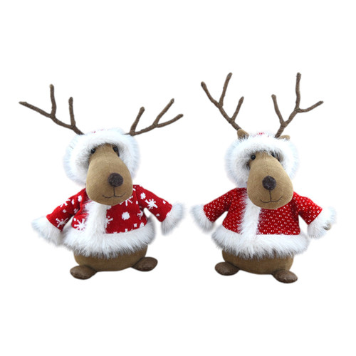 Assorted Sitting Festive Reindeer (30cm)