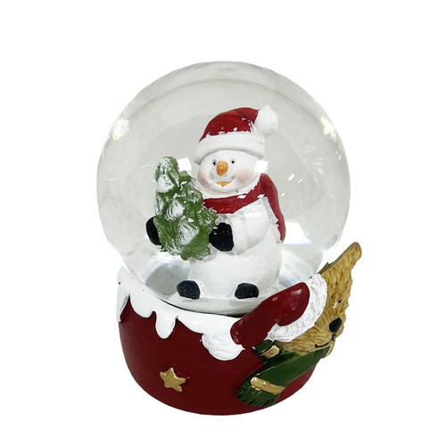 Snowman with Christmas Tree Snow Globe (6cm)
