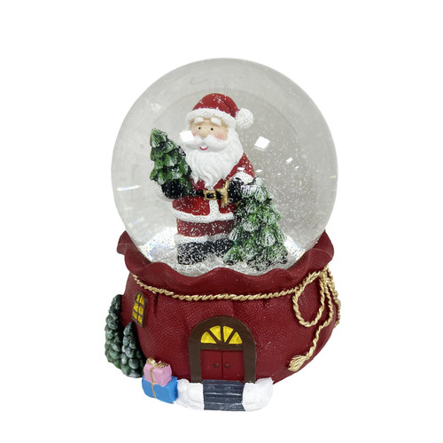 Musical Santa with Christmas Tree Snow Globe (15cm)