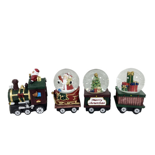 Christmas Train with 3 Snow Globe Carriages