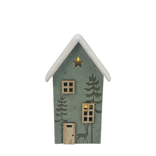 Felt House Ornament with LED Lights (25cm)