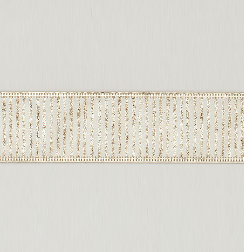 Champagne Christmas Glitter Stripe Ribbon (38mm x 9.1m)