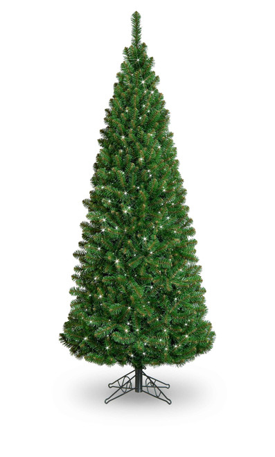 Slim Pre Lit Glacier Tree (200 Lights) (418 Tips) (5ft)