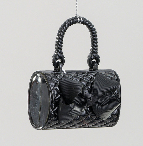 Black Stylish Handbag Christmas Hanging Decoration (12cm)