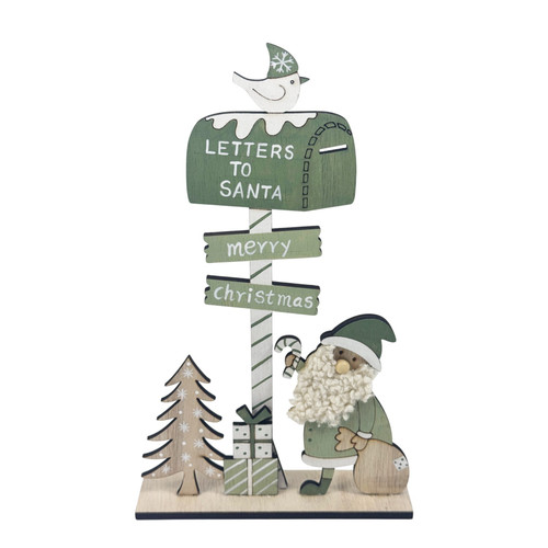 Sage Green Wooden Letter to Santa Postbox (30cm)